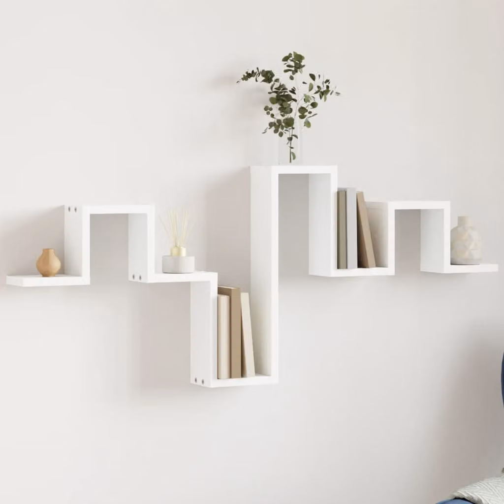 Scaffale a Parete Moderno vidaXL Bianco in Legno e MDF L: 104,5 cm, P: 10 cm, H: 43 cm