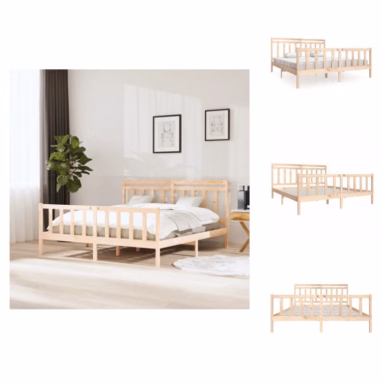 vidaXL Letto in legno massiccio 180x200 cm - Letti e strutture letto