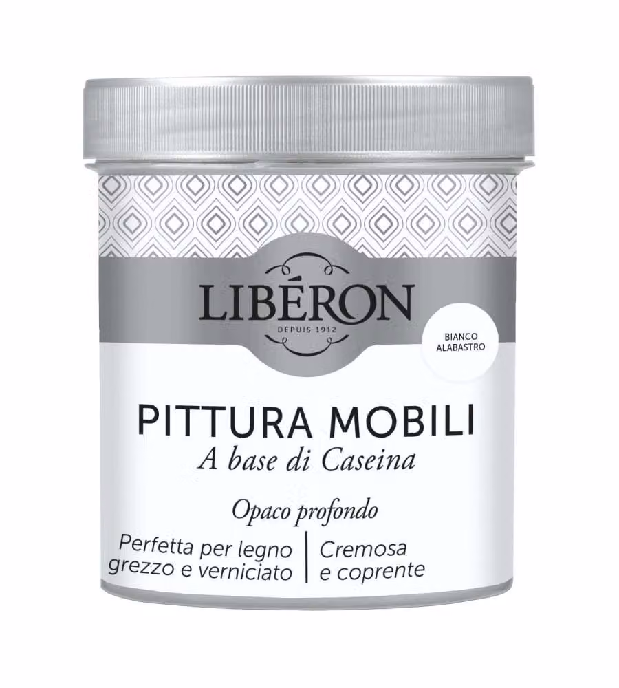 Libéron Pittura Mobili Bianco Alabastro 0,5 L a Base di Caseina