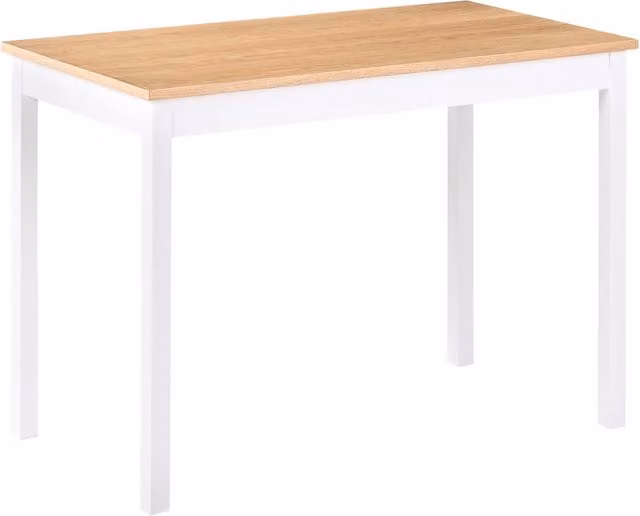 Tavolo da pranzo rettangolare Beliani in stile scandinavo in MDF laminato rovere e pino bianco, L: 110 cm, P: 60 cm, H: 75 cm