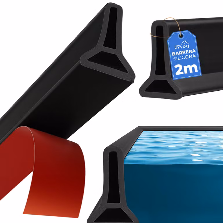 Profilino in silicone per doccia, 2 metri, barriera anti-acqua, 50 x 30 mm, nero, per bagni