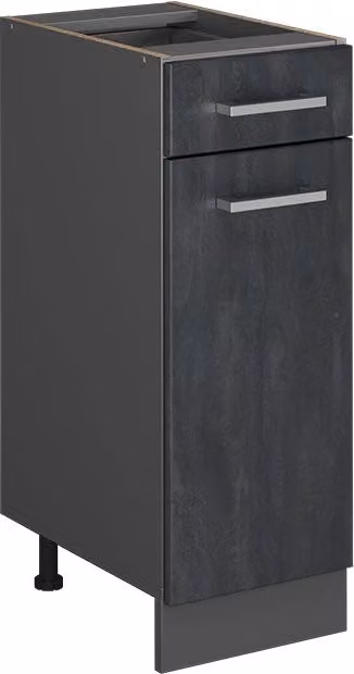 Mobiletto base per cucina Vicco R-Line Calce nera e Antracite L: 30 cm – 1