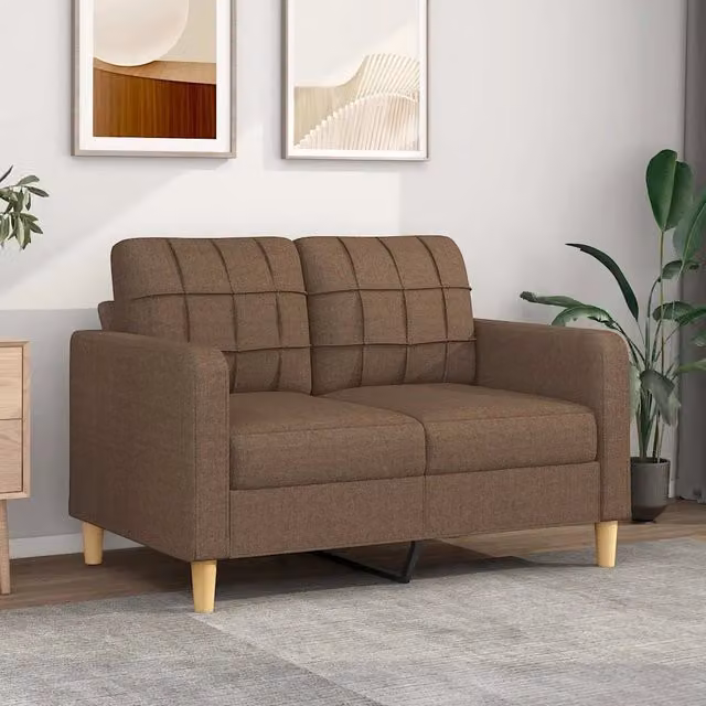 Divano a 2 Posti-Sofa 2 Posti Marrone 120 cm in Tessuto 411297