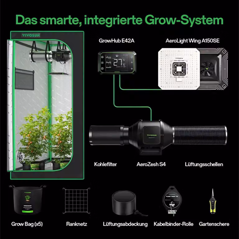 Set completo per growbox VIVOSUN - 80 x 80 x 160 cm
