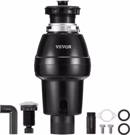 VEVOR Tritarifiuti per Lavello da Cucina in Acciaio Inox e Plastica, Colore Nero, L/P/H: 39,5 x 18,5 x 18,5 cm