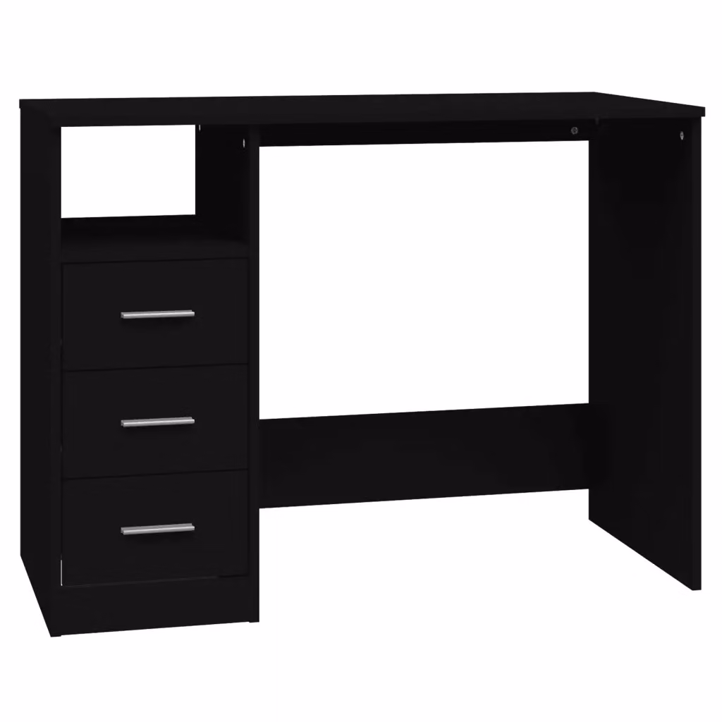 Scrivania moderna vidaXL nera con piano in legno e base in MDF L/P/H: 102 x 50 x 76 cm – 2