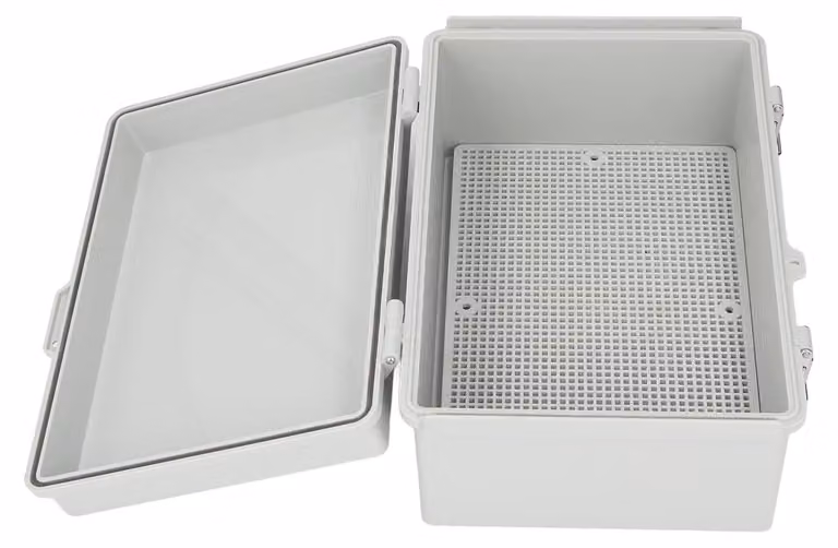Scatola di derivazione elettrica, grado di protezione IP67, dimensioni 200x300x130 mm, realizzata in plastica ABS, impermeabile