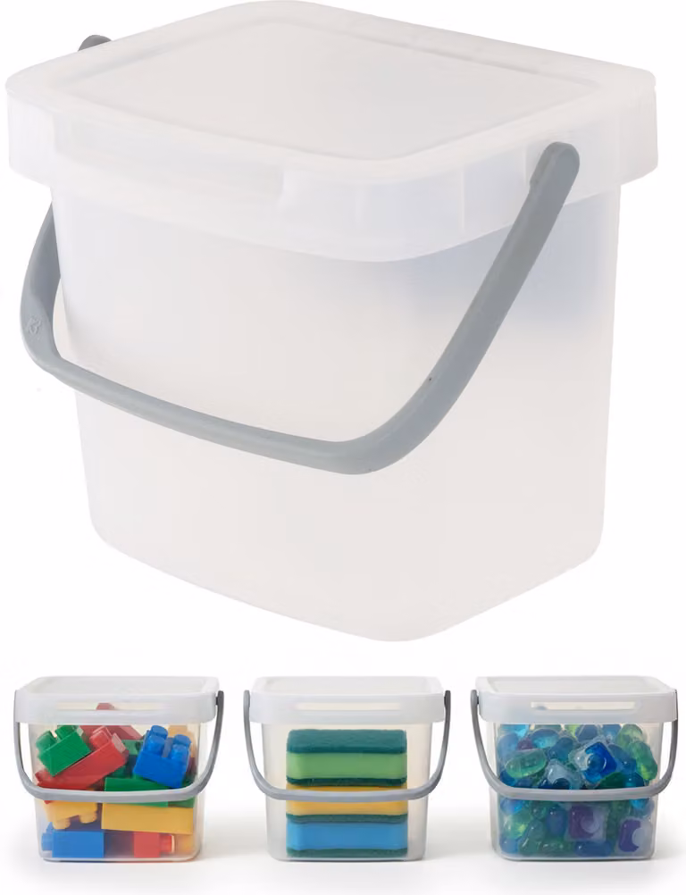 Contenitore organizer 19x15x17 cm Cestino portaoggetti trasparente