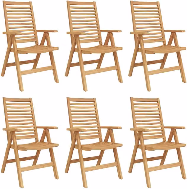 Sedia 6 pz Marrone Legno di teak solido Convertibile 3376032