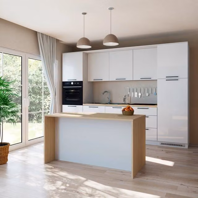 Mobile Dispensa Mapalesi, Isola da Cucina 2 Ripiani Made in Italy, 170x80x90h cm Marrone Rovere