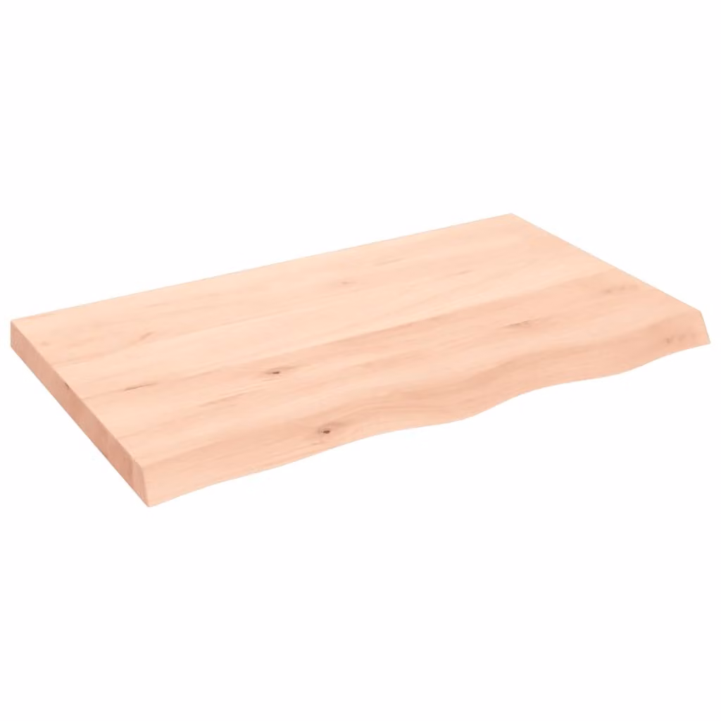 Piano Bagno 100x60x(2-6) cm in Legno Massello Non Trattato