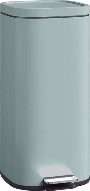 Pattumiera da cucina HOMCOM a pedale con coperchio soft-close e fermo apertura, verde, 30 L – 1