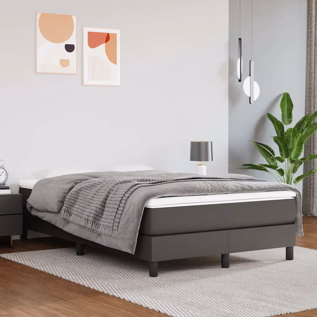 vidaXL Materasso a Molle Insacchettate in Similpelle Grigio L: 120 cm, P: 200 cm, H: 20 cm