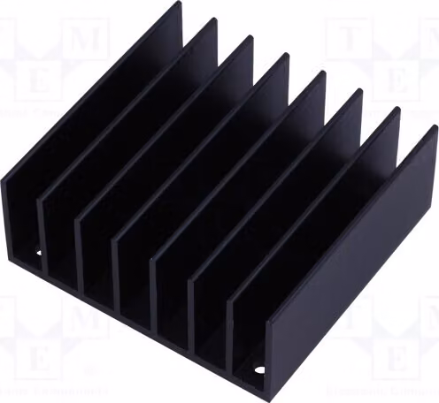 1 radiatore: modello TO218, alette, larghezza: 61 mm, 517-95AB, radiatore, lunghezza: 57,9 mm, colore nero