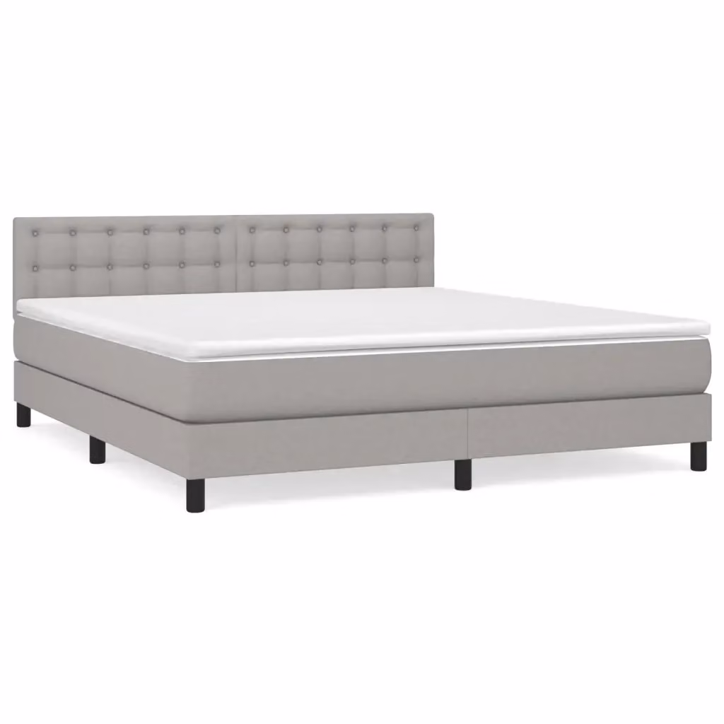 Letto Ibrido con Giroletto a Molle e Materasso vidaXL, Grigio e Bianco, L/P: 180 x 200 cm – 2
