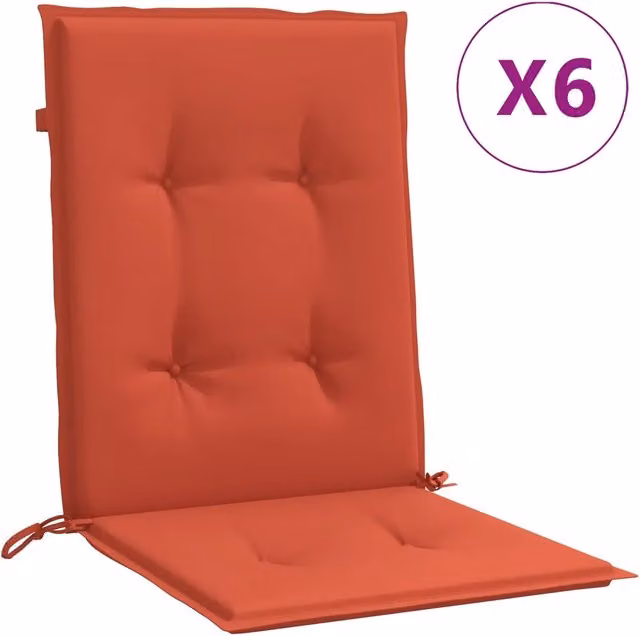 Cuscini Sedia Schiena Bassa 6 pz | Cuscini per sedie Rosso M¨¦lange 100x50x4 Tessuto