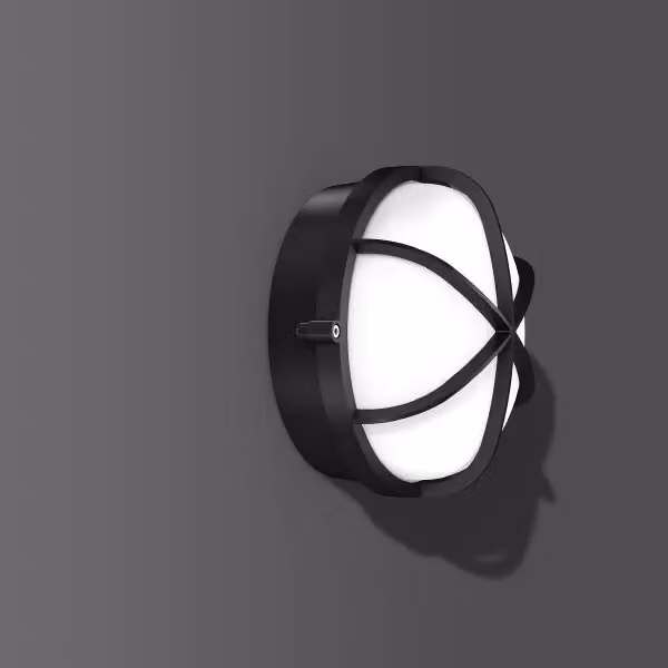 RZB Alu-Superior, antracite, lampade da soffitto e da parete on/off, D 245 H 125, 134°, plastica (PC) opalina 51052.0031