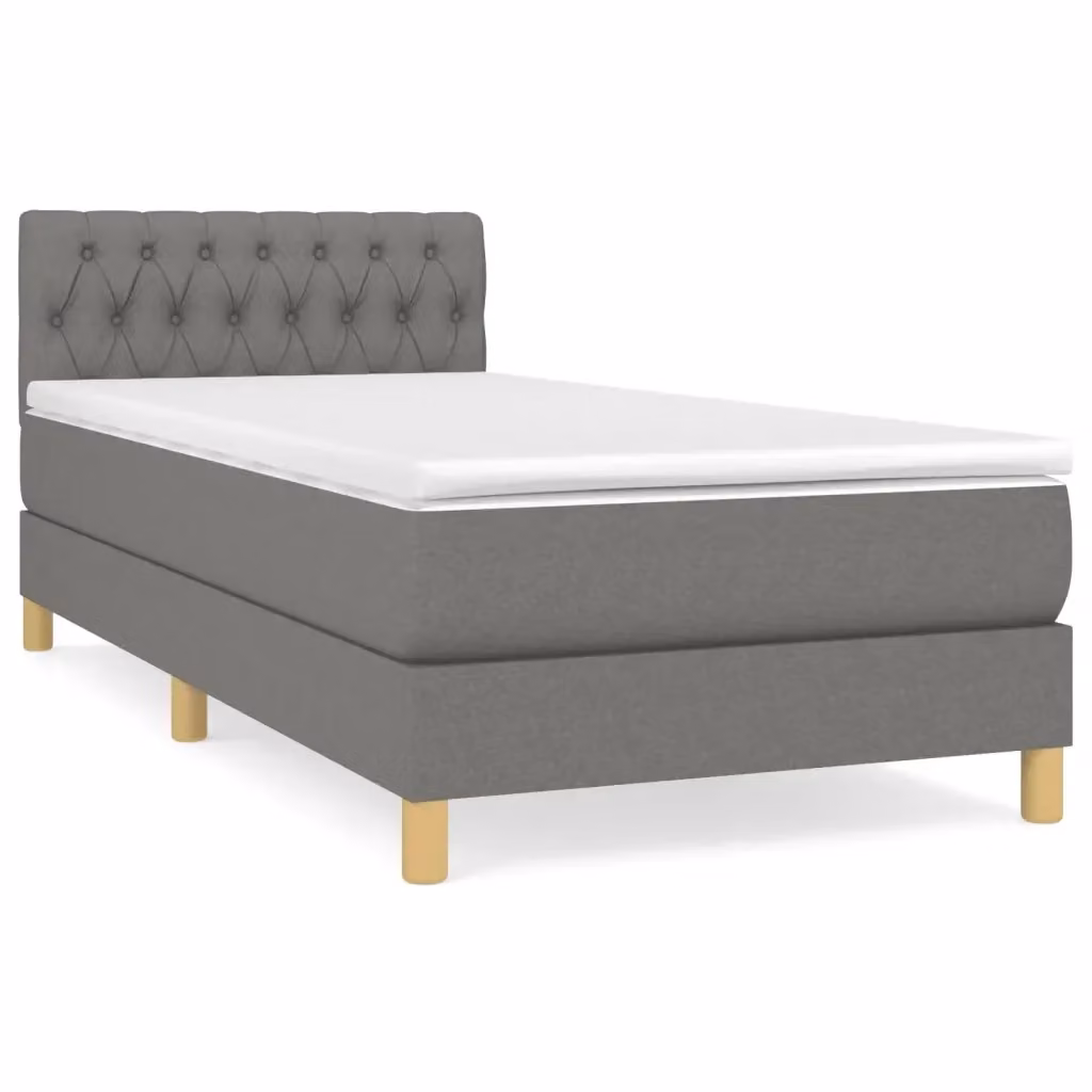 Letto Ibrido con Materasso a Molle vidaXL Grigio e Bianco L/P/H: 90 x 200 x 4 cm – 2