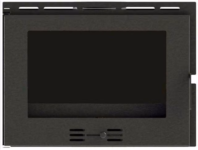 Caminetto Inserto a Legna F.lli Lerda L-80 in Acciaio Refrattario 16 Kw Beige e Nero