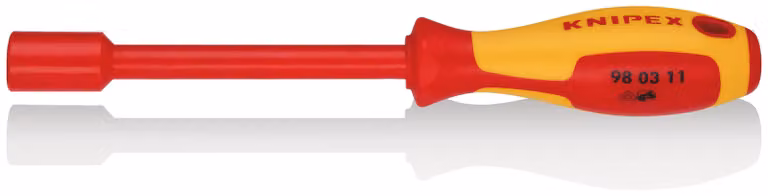 KNIPEX 98 03 11 Chiave a bussola con impugnatura a cacciavite isolante multicomponente, VDE brunito 237 mm