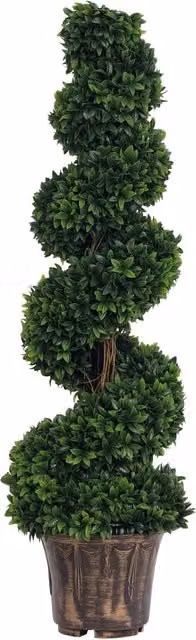 Pianta Finta di Bosso a Spirale Verde con Vaso Minimal Altezza: 120 cm – 1