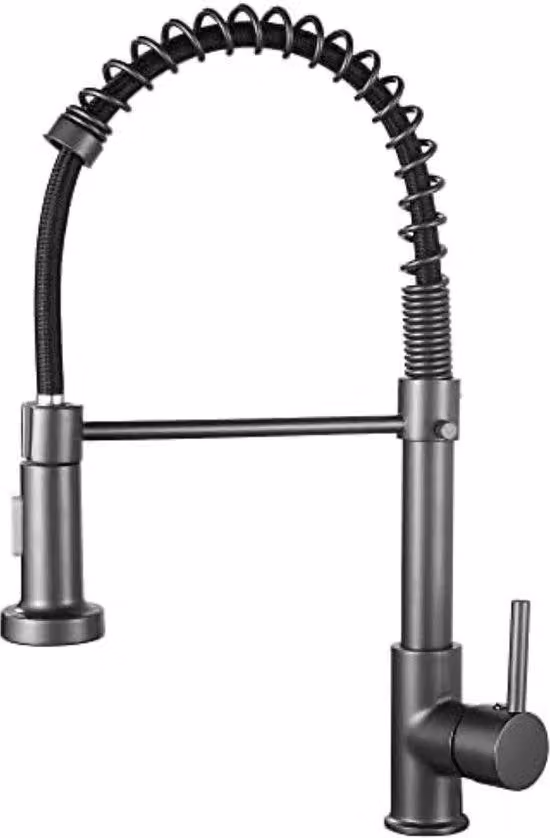 Rubinetto da cucina a parete con bocca superiore e inferiore - Rubinetto a parete grigio