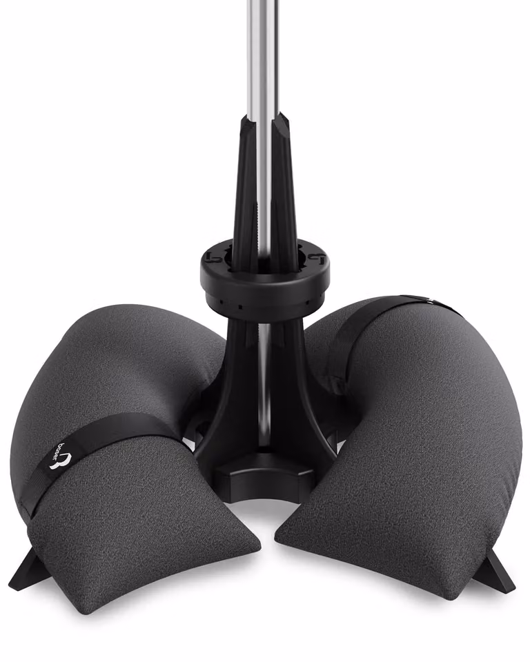 Supporto per ombrellone con sacchi di sabbia da 40 kg, resistente al vento, adatto per pali da 25-48 mm, fino a 3 metri di altezza, ideale per l'uso in giardino