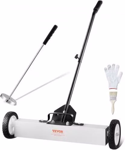 Spazzatrice Magnetica VEVOR Bianca con Maniglia Regolabile ed Estensibile per la Raccolta di Chiodi e Viti in Officina o Garage