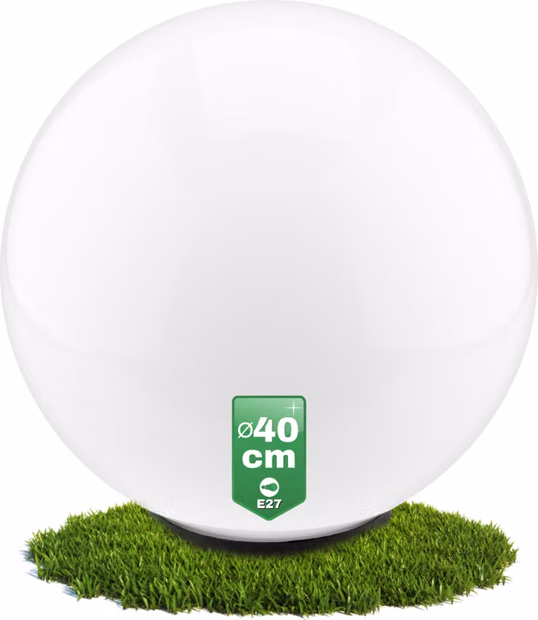 Lampada a sfera da giardino bianca 40 cm 1xE27 bianco IP44 SU-MA G 400 Z