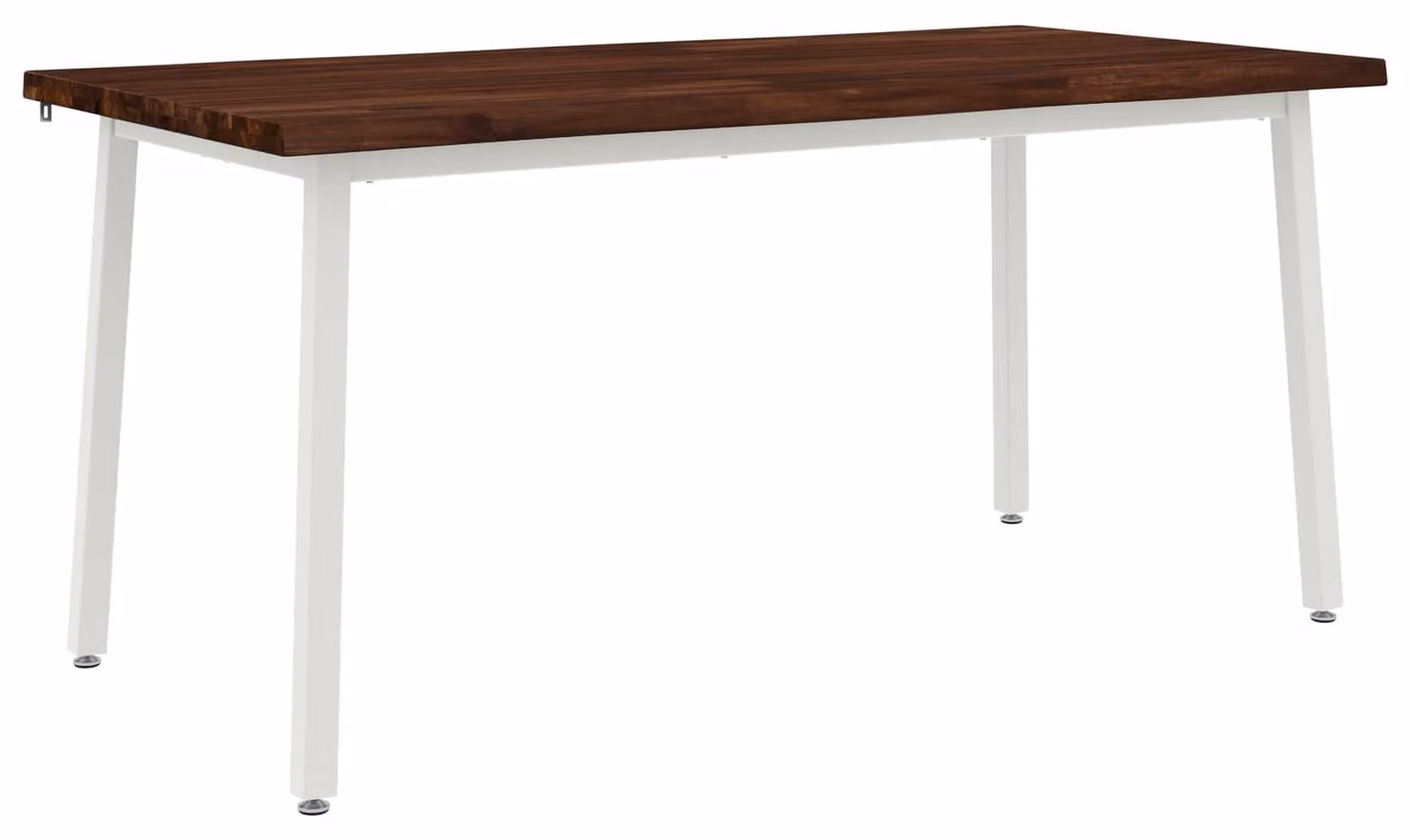 Tavolo da pranzo con piano in legno massello di acacia, bordi naturali, dimensioni 140 x 90 x 75 cm