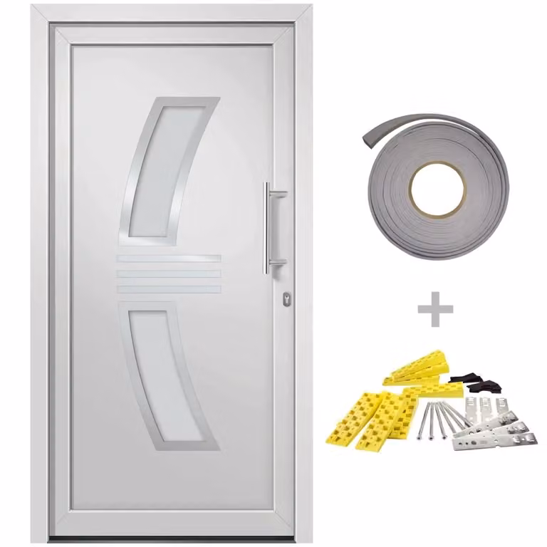 Porta di ingresso moderna bianca vidaXL L: 88 cm, H: 200 cm