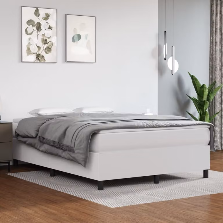 Maison Exclusive - Struttura letto boxspring bianca 140x190 cm in ecopelle