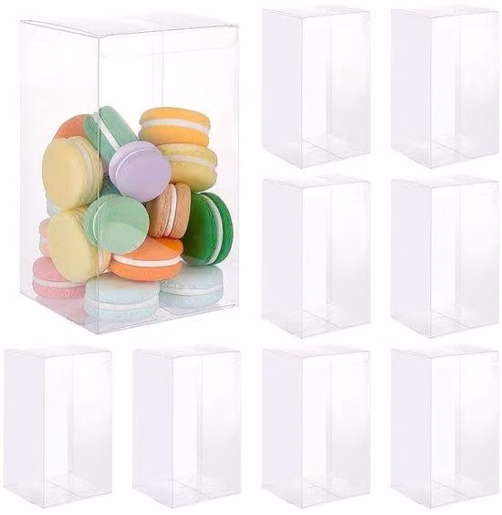 Confezioni regalo trasparenti, set da 10 - Scatole di plastica trasparente - 10 x 10 x 18 cm - Ideali per confezionare dolci - Perfette per matrimoni/compleanni - Adatte per cioccolatini/caramelle