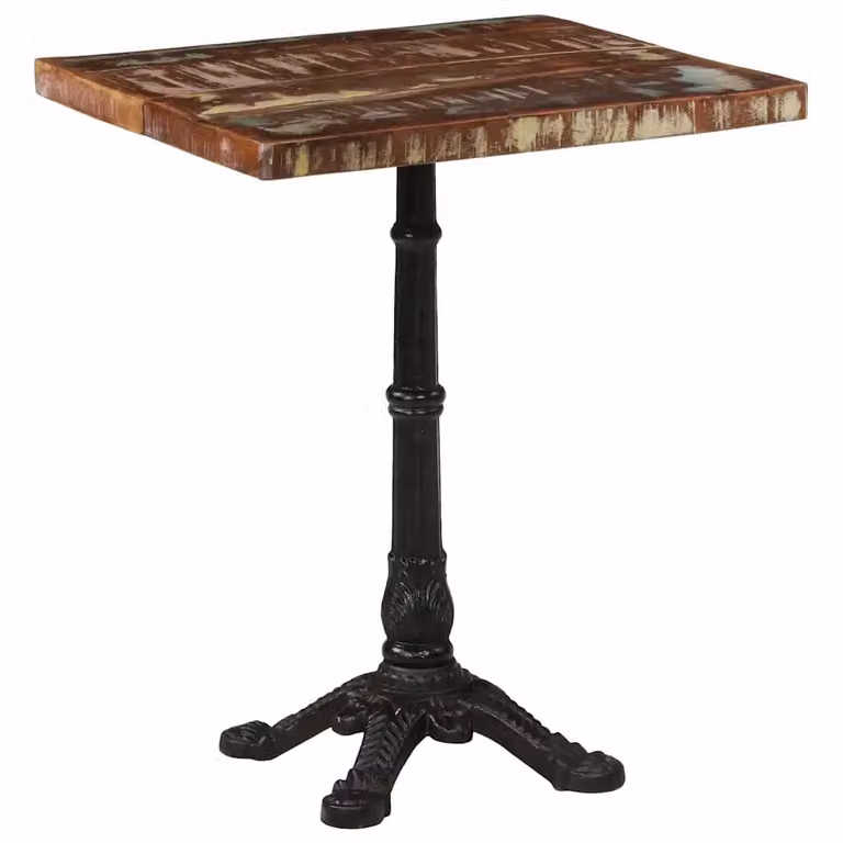 vidaXL Tavolo da Bistrot Quadrato in Legno Massello Marrone L/P/H: 60 x 60 x 76 cm