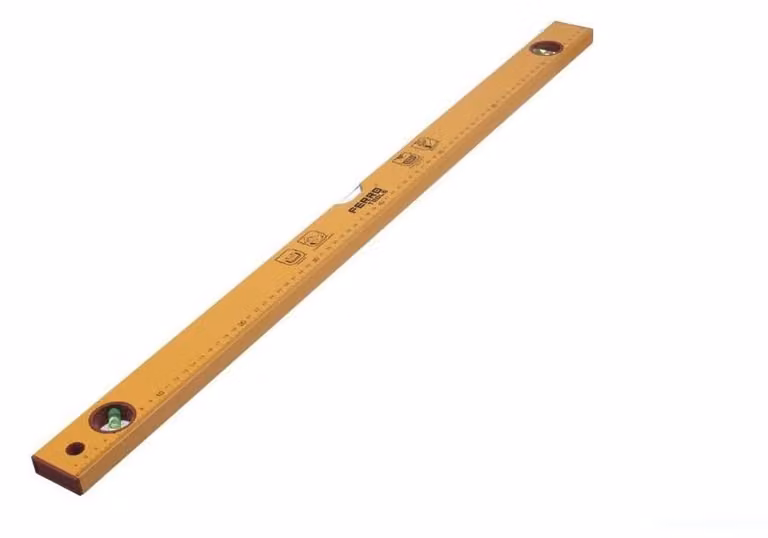 Livella a bolla da 80 cm, colore giallo, in metallo, confezione da 6 pezzi