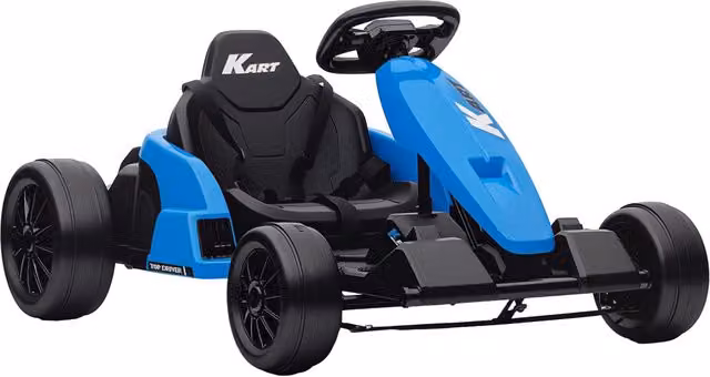 Go-Kart Elettrico per Bambini Minimal Blu con Altezza Regolabile e Batteria Ricaricabile