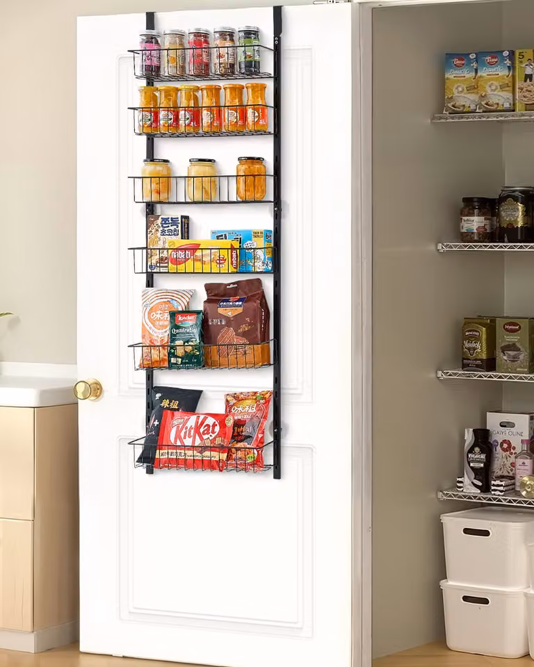Organizzatore per dispensa Portaspezie a parete a 6 livelli Nero