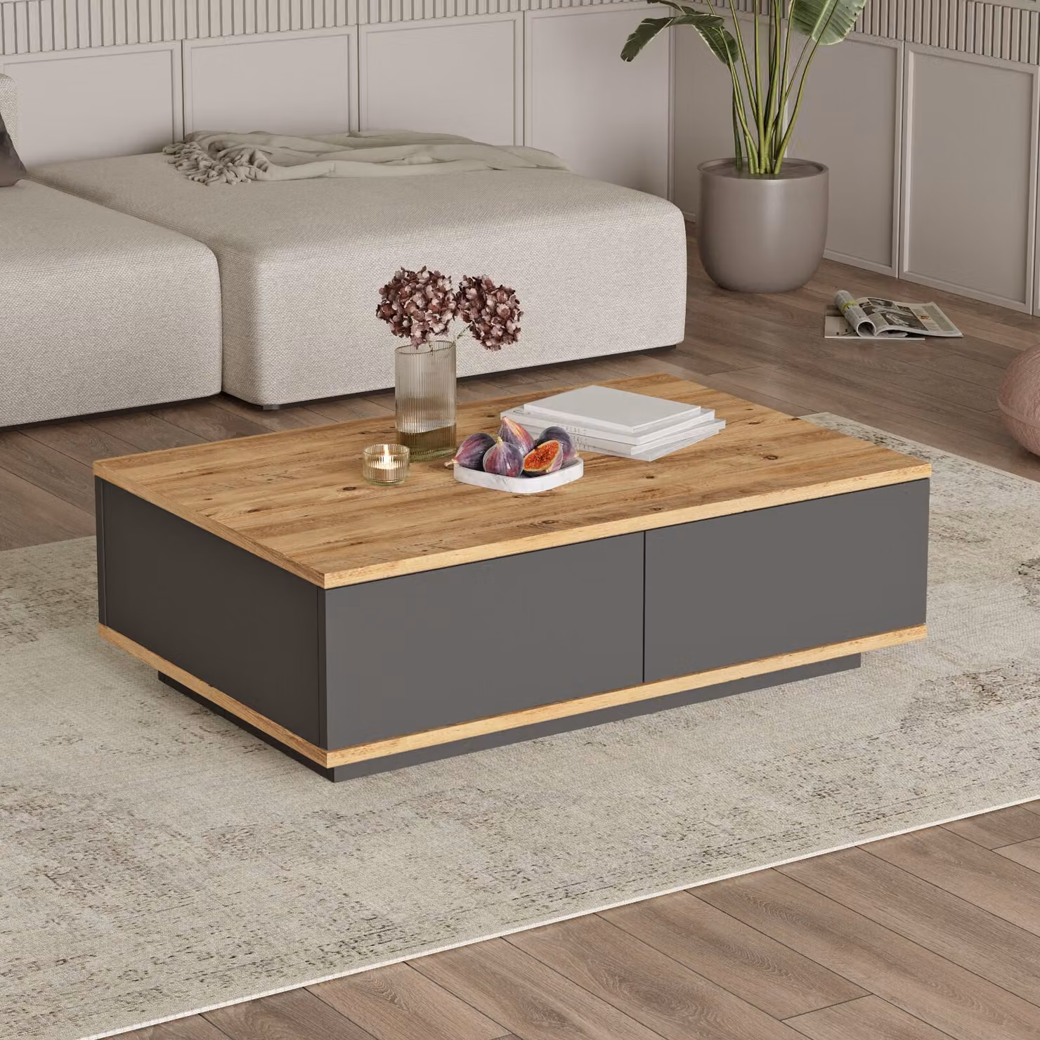 Skye Decor, FR14-AA, tavolini, pino atlantico, 90 x 28,6 x 60 cm