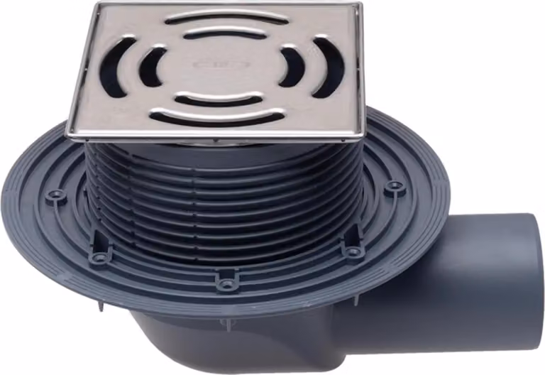 Scarico per balconi e terrazze HL Hutterer & Lechner, DN75 con scarico orizzontale, con flangia isol