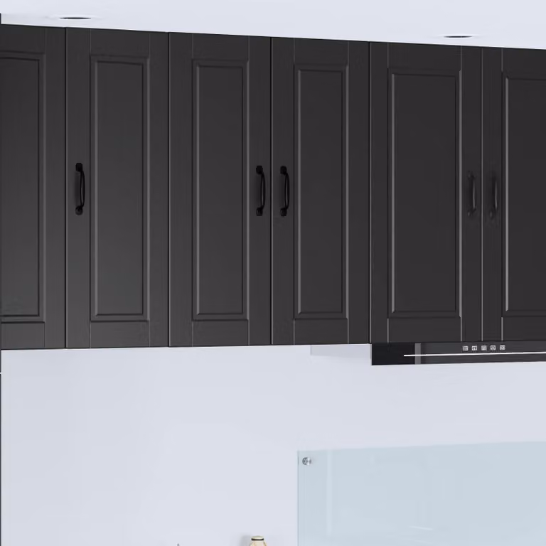 Armadietto a muro moderno vidaXL PORTO nero con ante a battente e ripiani interni L: 60 cm, P: 31 cm, H: 80 cm