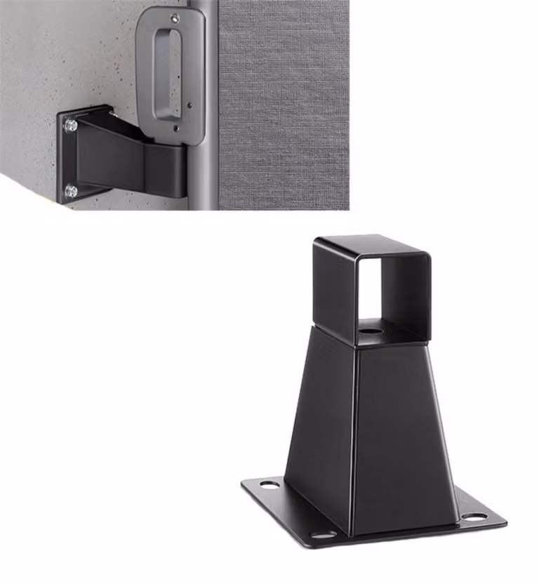 INF Staffa parete tenda laterale acciaio carbonio nero 9cmx8cmx10.5cm