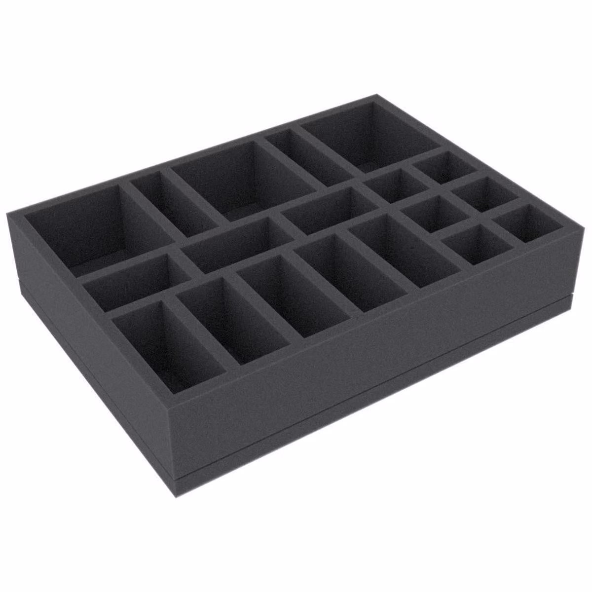 Inserto in schiuma 230x170x50 mm, 19 scomparti per giochi da tavolo