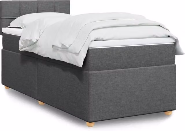Letto Ibrido Moderno vidaXL con Materasso Grigio e Bianco L/P: 100 x 200 cm