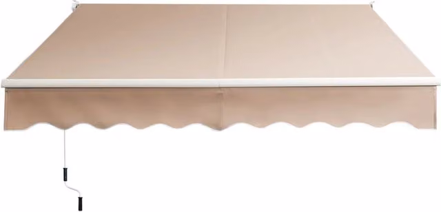 Tenda da sole retrattile ad angolo regolabile in alluminio e poliestere beige L: 295 cm, P: 250 cm