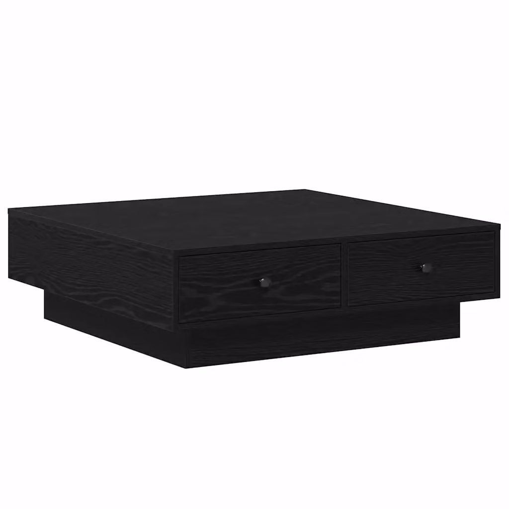 Tavolino da salotto vidaXL in rovere nero, L/P/H: 90 x 90 x 28 cm – 2