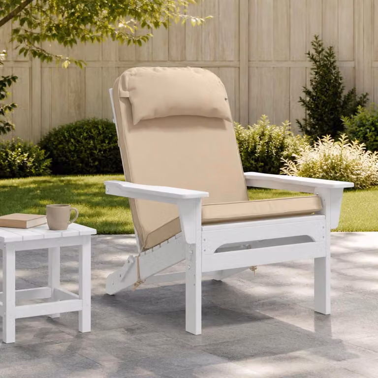 Cuscino per Lounger Sole vidaXL in Poliestere Beige L 124 x P 55 x H 5 cm