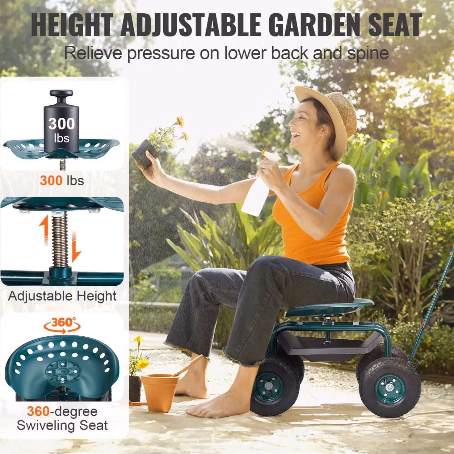 Carrello trasportabile - Carrello a mano - Carrello per la spiaggia - Carrello per il giardino, carrello per sassi