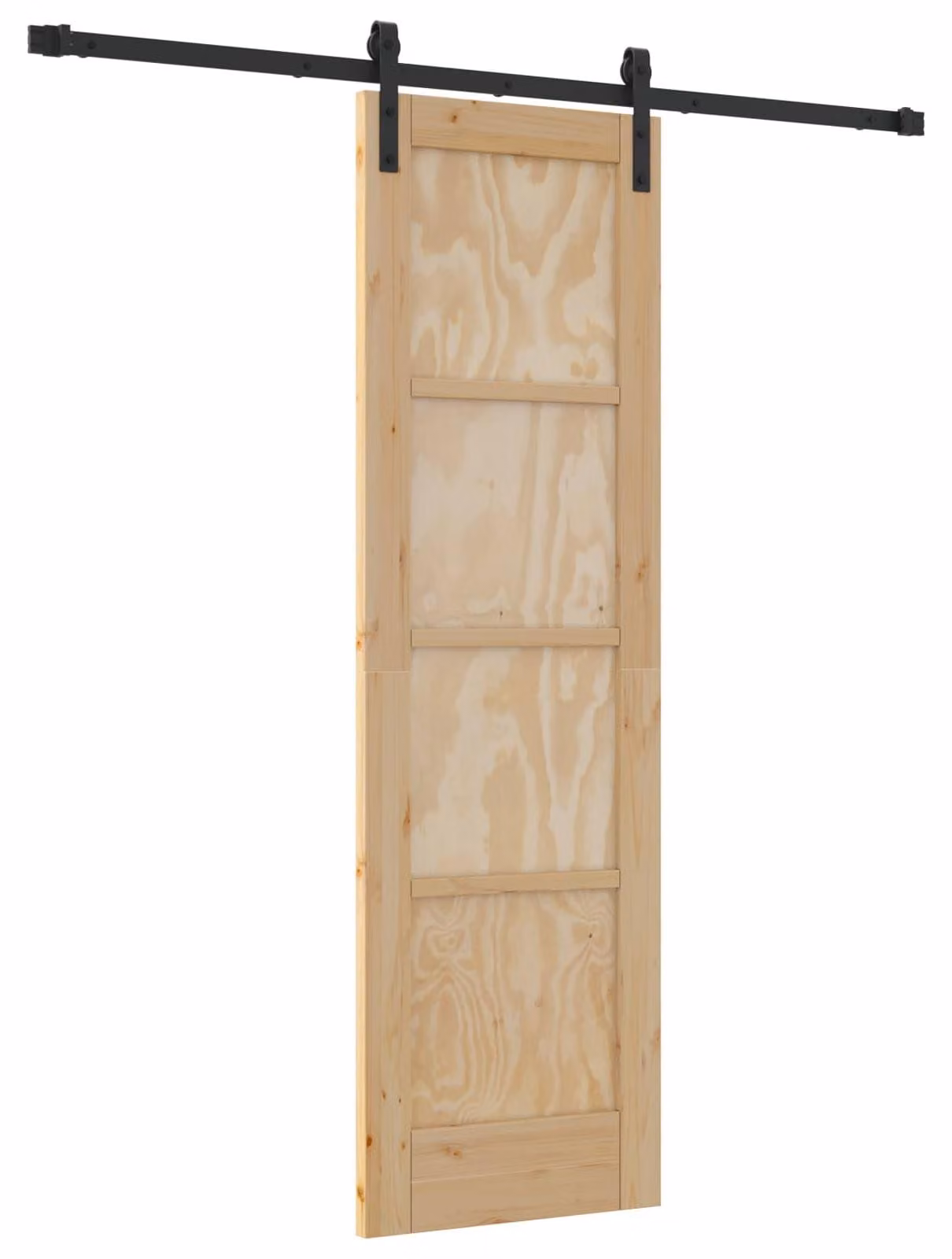 Porta scorrevole Naturale e Nero 61 x 198,5 cm