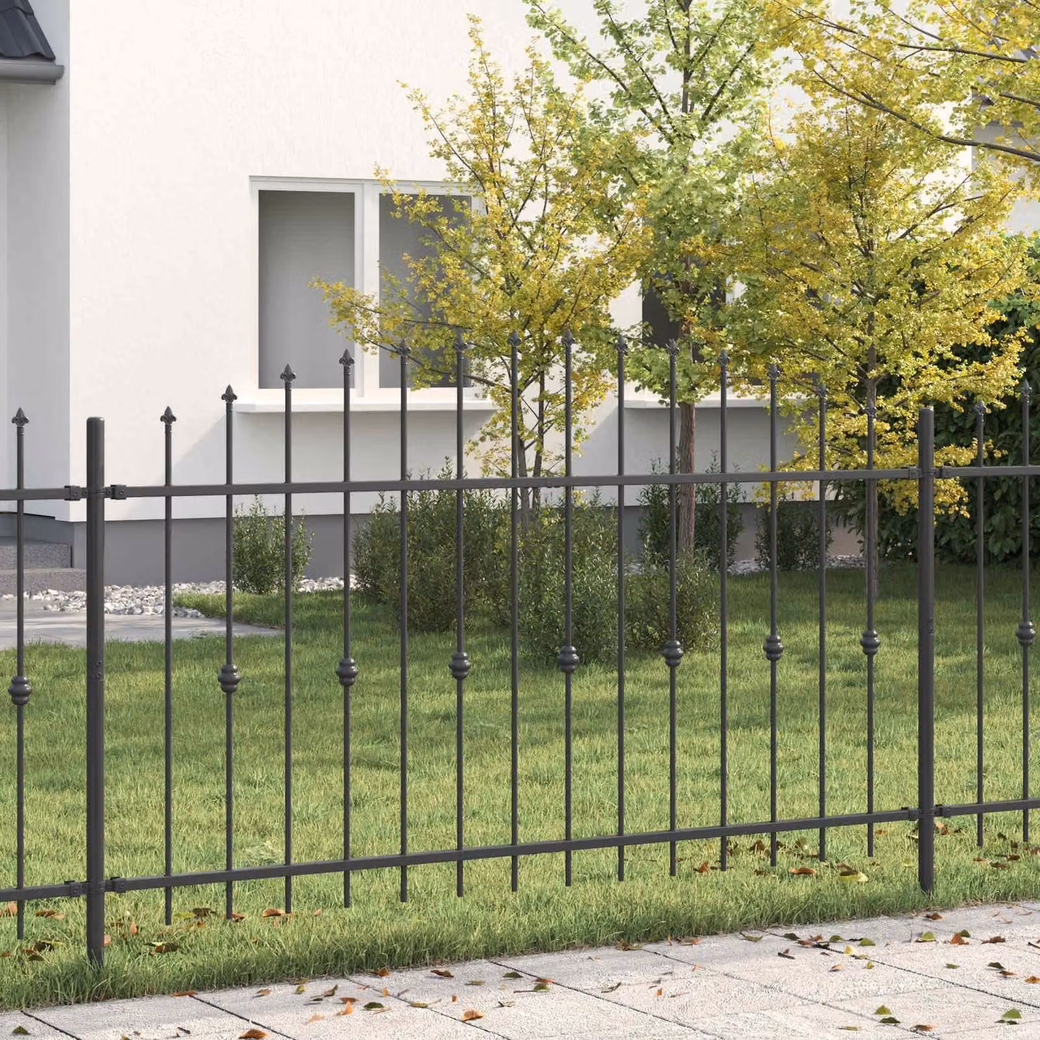 Recinzione moderna per giardino, realizzata in acciaio verniciato a polvere per uso esterno