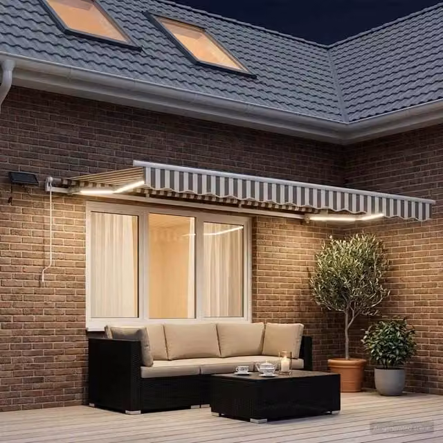 Tenda retrattile Grigio chiaro e bianco 300 x 250 cm 3425835